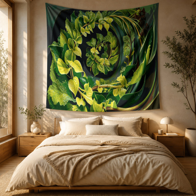 Tapisserie murale légumes et bois oseille, 51 po x 60 po