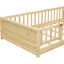 Lit simple au sol avec chambre de rangement et porte intégrée - Fabrication en pin pour plateau de chambre à coucher-1555448994