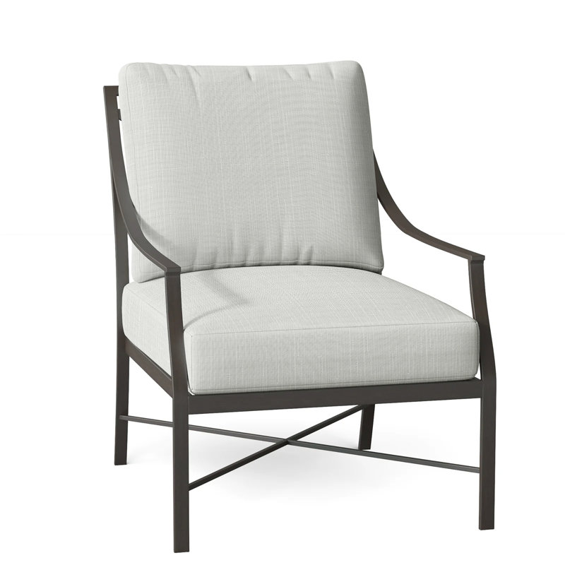 Méridienne d'extérieur en aluminium forgé Monaco, Gris ardoise, Pas de soudure, Sunbrella® argent Verona