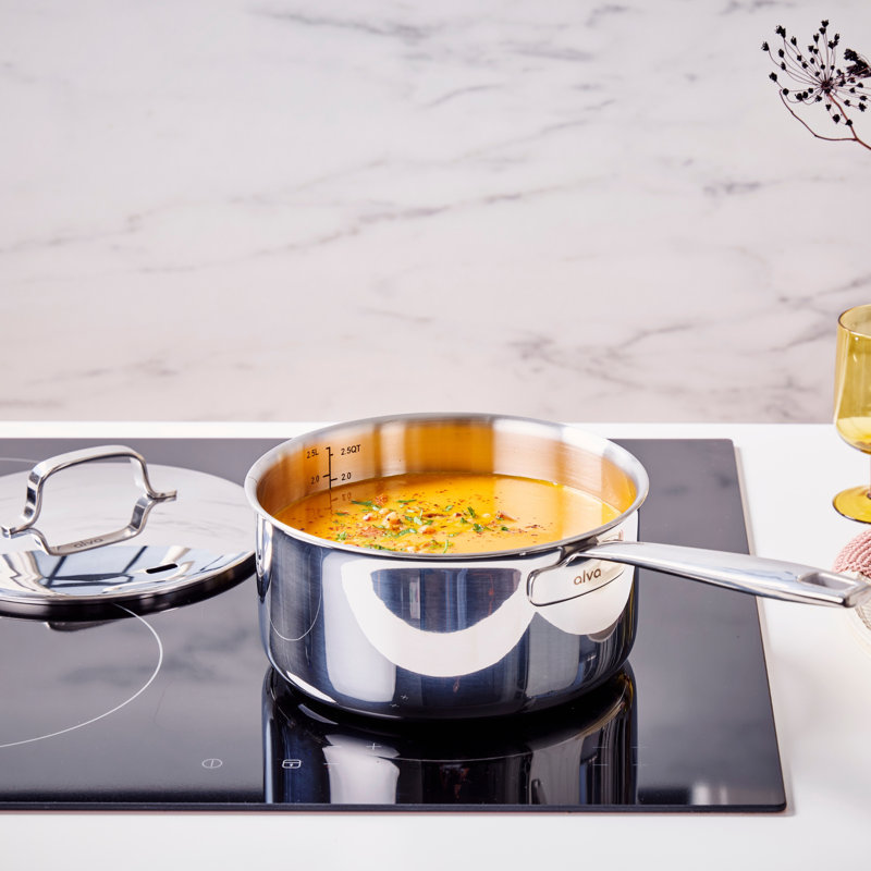 Casserole en acier inoxydable 1,5 pinte avec couvercle Alva Maestro, 1,7 pinte