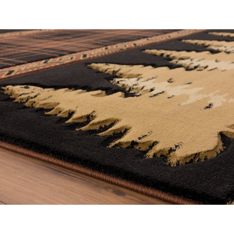 Tapis brun à carreaux Embry, Rectangle 2 pi 7 po x 4 pi 2 po