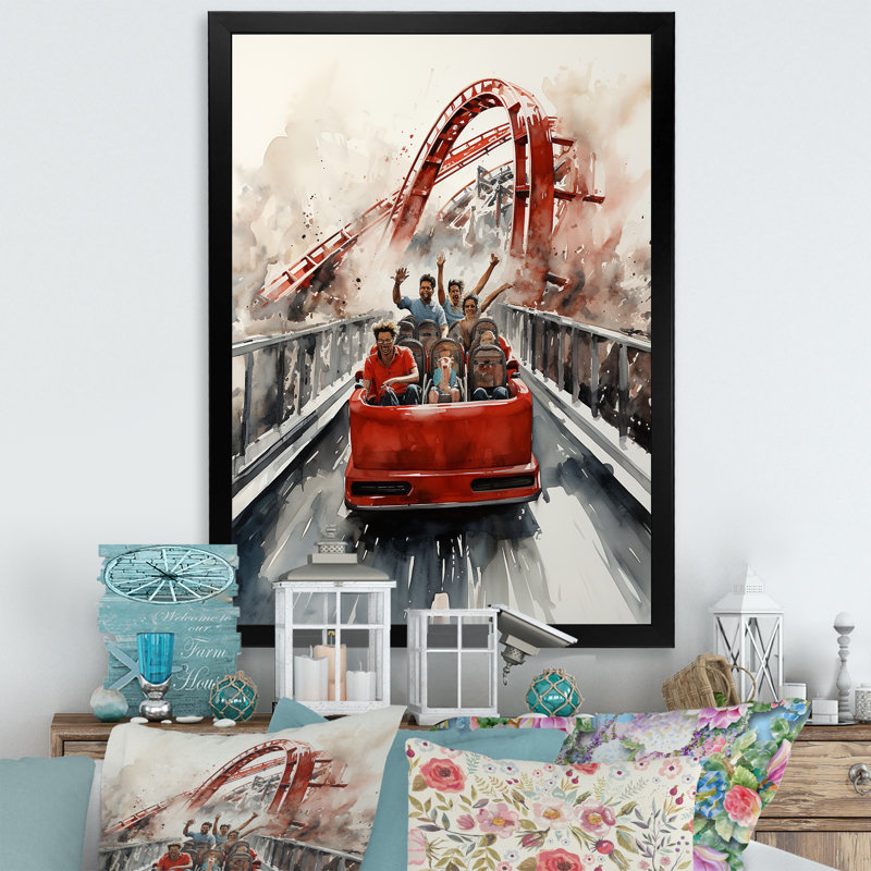 «Lonnia Rollercoaster Thrill Seekers Delight III», reproduction sur toile, Cadre photo noir, H 20 po x l 12 po x P 1 po