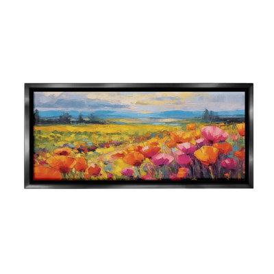 " Bright Tulips Landscape Floater Frame " by Gina Kelly