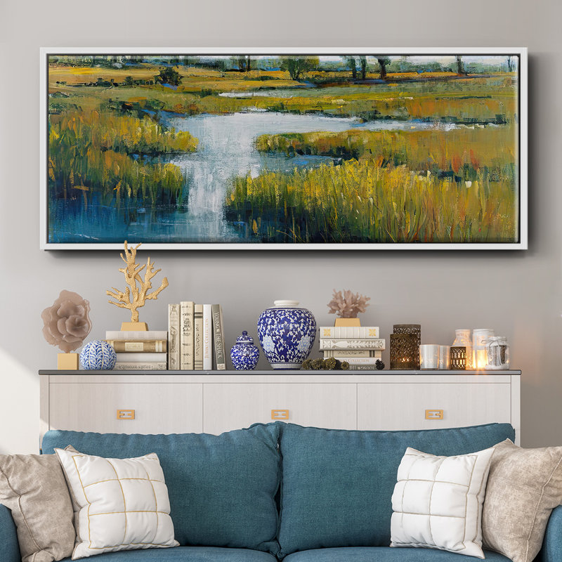 Marshland View III - Framed Canvas, 24" H x 60" W
