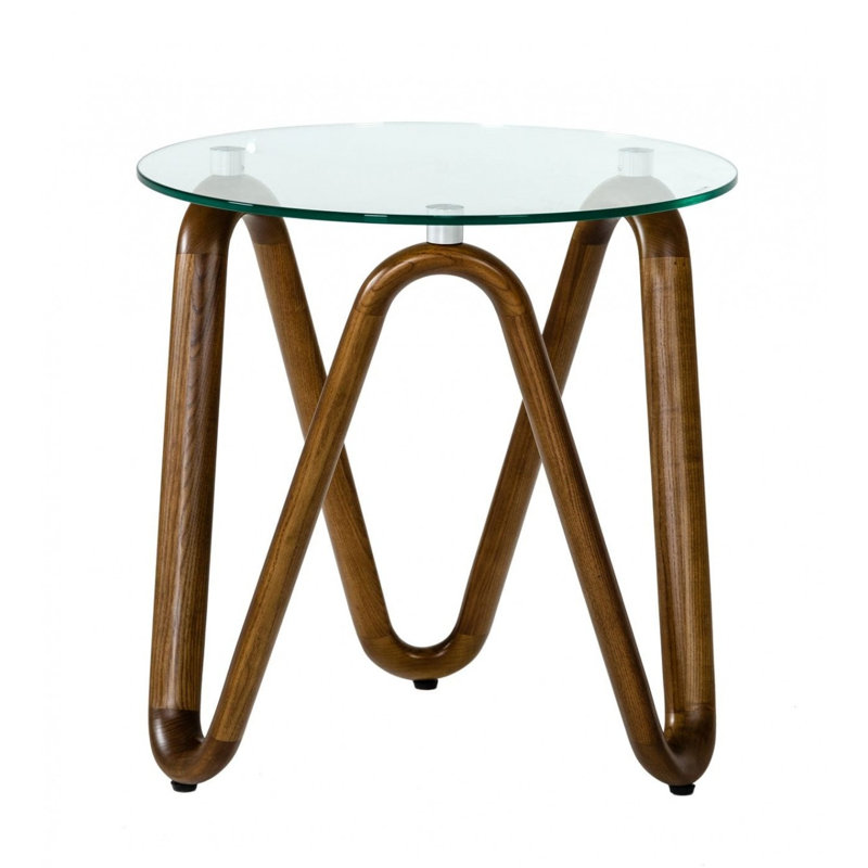 Dilekkaya Glass Top End Table
