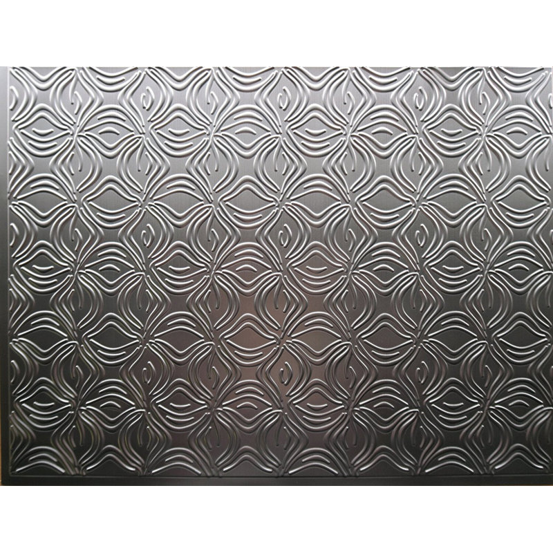 Pinney Backsplash Wall Panel Metallic Orchids Interlocked in Copper Silver