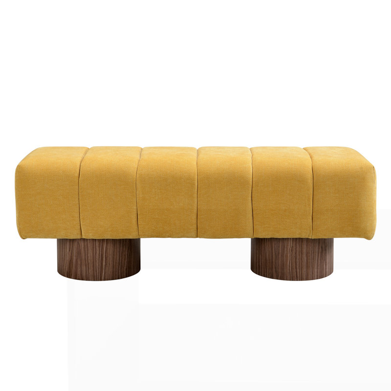 Upholstered Dining Bench for Dining Room, Yellow