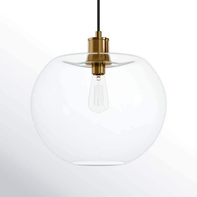 Rumford 1 - Light Sphere Pendant, 15.63" H x 16" W x 16" D, Burnished Brass