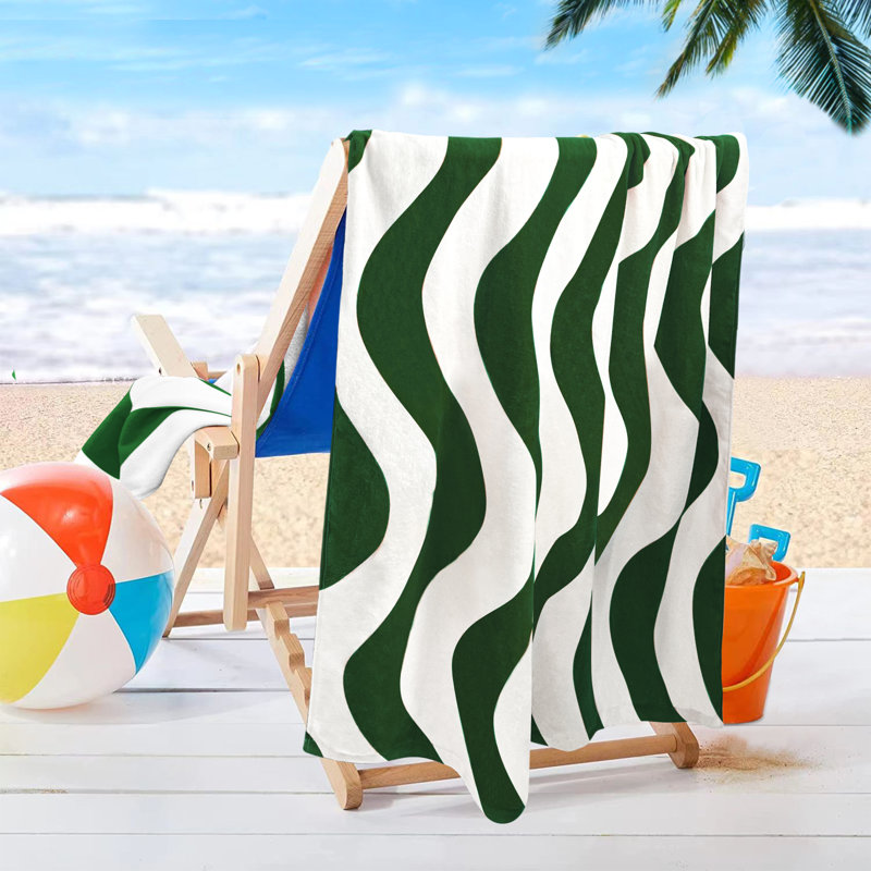 Serviette de plage 100% coton Massicotte, Vert