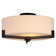Hamlin 17.63" Wide 2-Light Semi Flush Mount With Glass Shade In Blackened Bronze/Brushed Brass