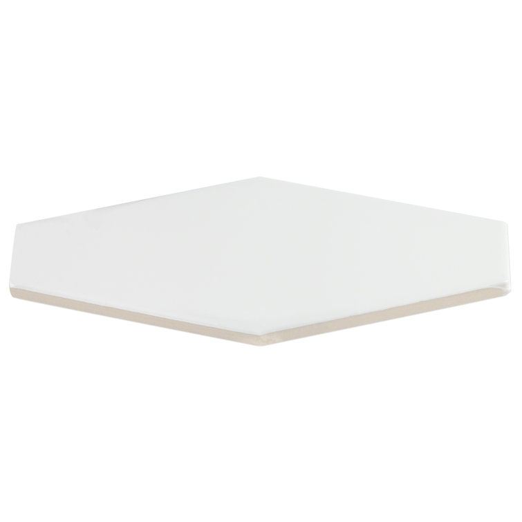 Midland Hexagon Vanilla 4 in. x 8 in. Glazed Ceramic Tile Sample Midland Hexagon Vanilla 4 in. x 8 in. Glazed Ceramic Tile Sample