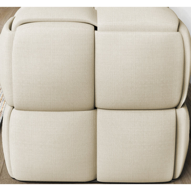 Areeg Linen Upholstered Bench, White