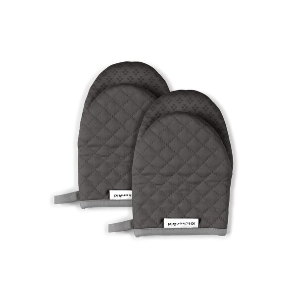 New KitchenAid Luxury Silicone Set of Two Oven Mitts / Pot Holders