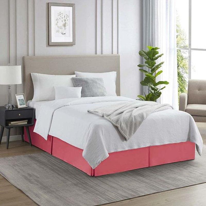 Luxury Pleated 14" Bed Skirt, Coral Pink, Twin XL