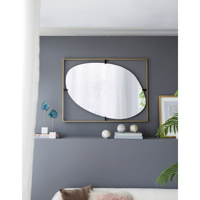 Poppy Mirror with Gold Metal Frame