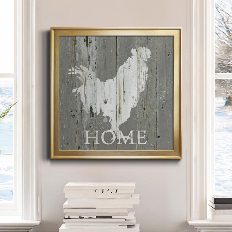 Rooster Home - reproduction de photo sur toile, Or, H 26,5 po x l 26,5 po x P 1,5 po