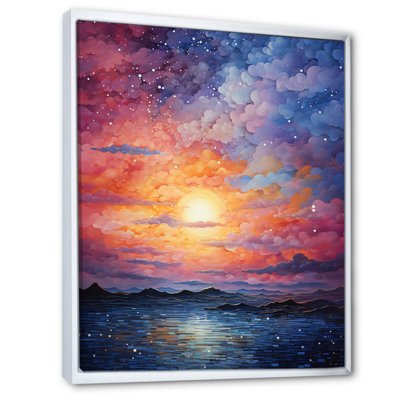 «Colorful Colorful Photo Infinite Horizons I - Nautique et plage, art mural sur toile, Cadre flottant blanc