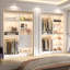 Freestanding Closet System with Drawers, Mirror and Hanging Rods-281982098