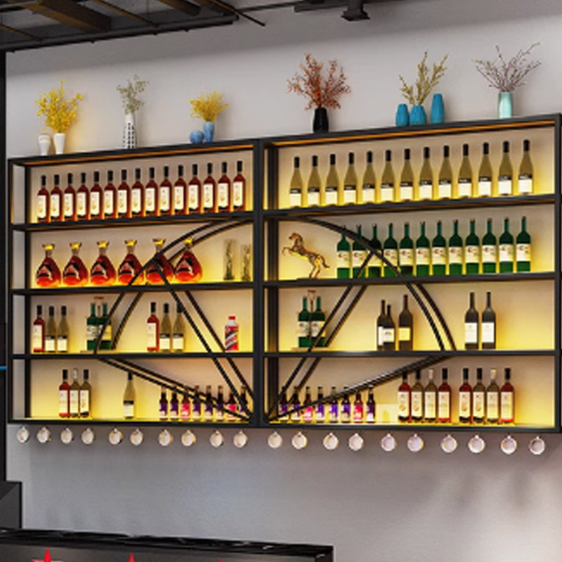 Creative Fan Wine Rack, Black, 47.2" H x 94.4" W x 7.8" D