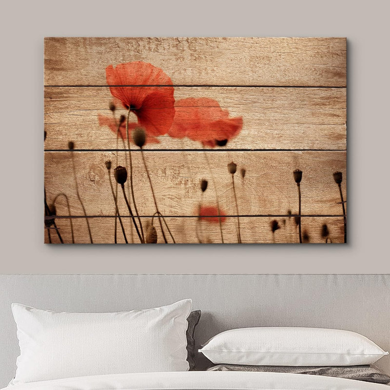 Champ de coquelicots rouges sur toile