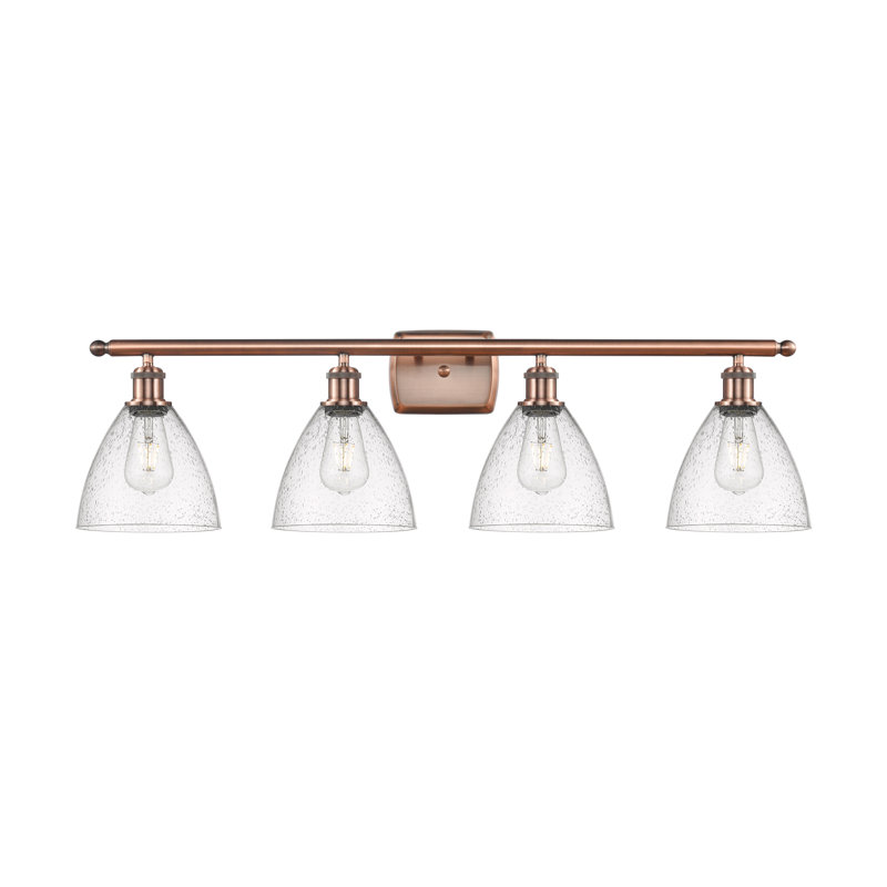Éclairage pour meuble-lavabo 4 lumières Shauna, Cuivre antique, Incandescente