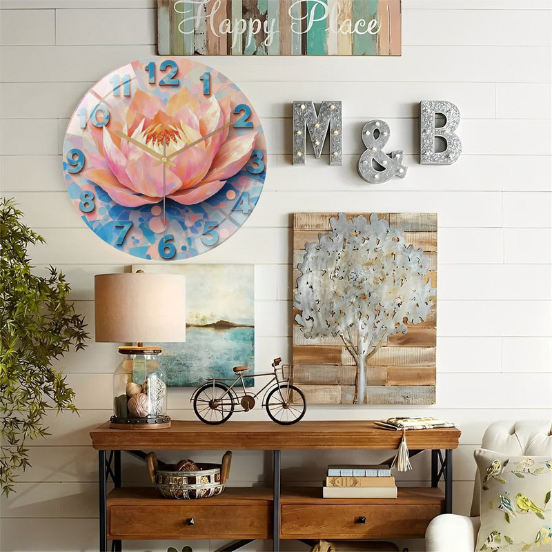 Horloge murale en verre 12 po