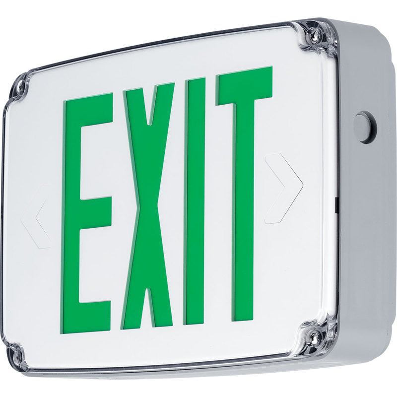 Green LED Wet Location Emergency Exit Sign with Polycarbonate Housing