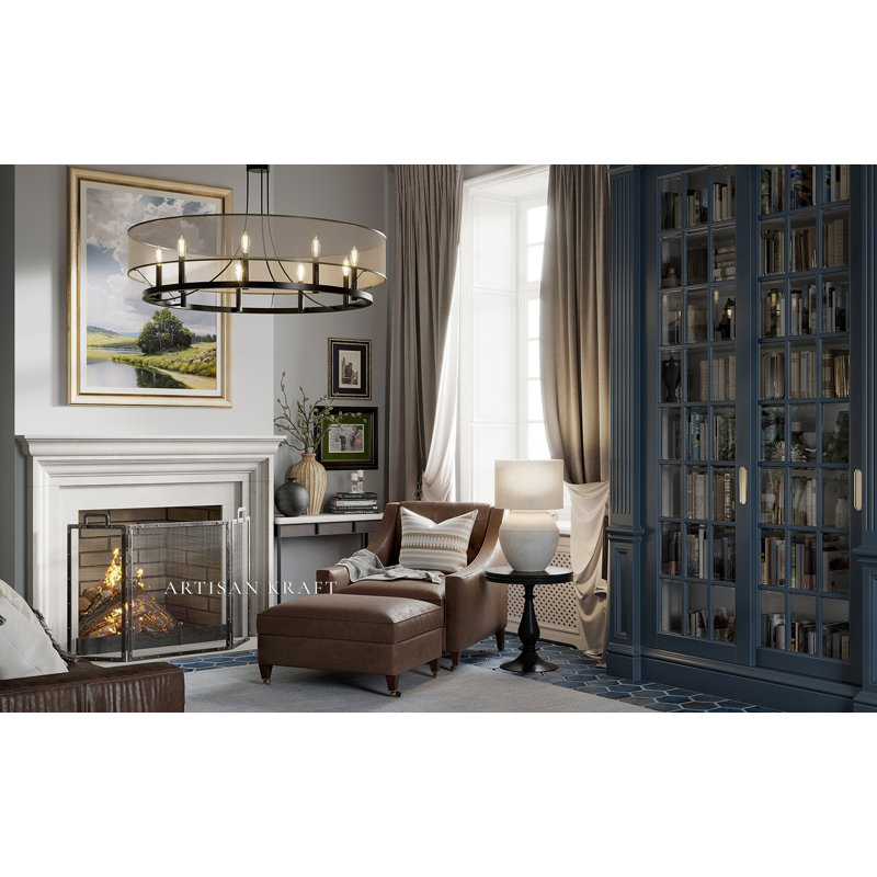 Austin Cast Stone Fireplace Surround, 51.75" H x 67" W x 7" D, Earth