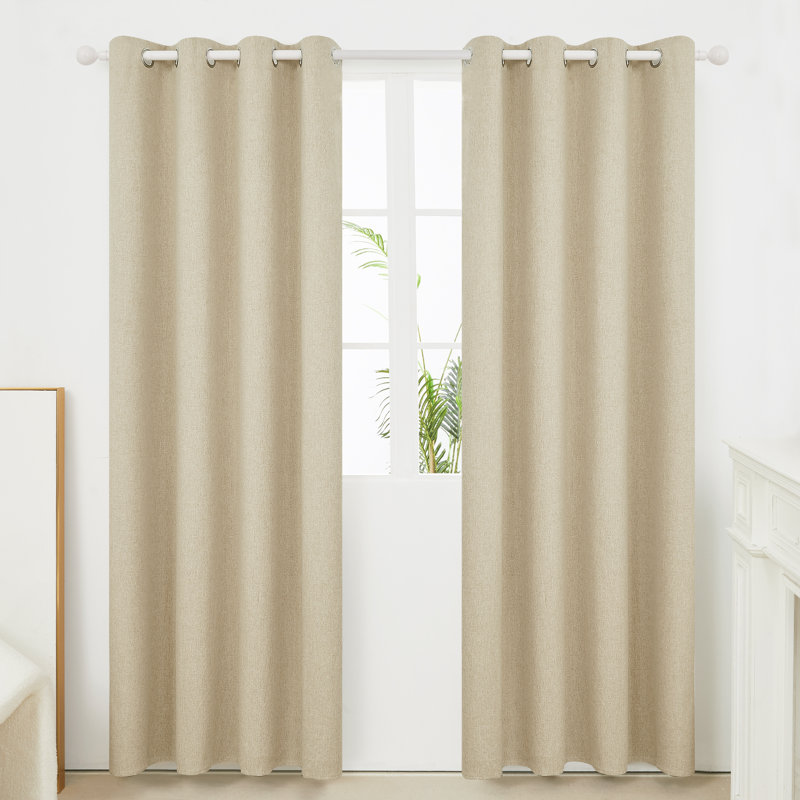 Paire de rideaux occultant Lythrodontas, L 52 po x H 96 po, Blond