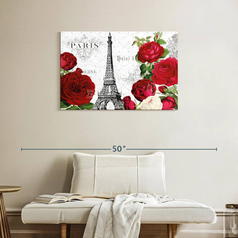 Lilie Rouge Paris I, H 24 po x l 36 po