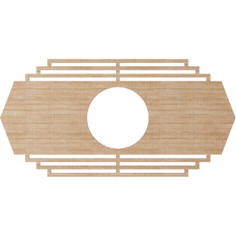 Médaillon de plafond en bois Chrysler, Aulne, H 16 po x l 32 po x P 0,25 po