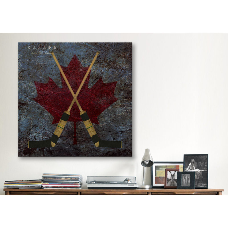#4 de hockey sur toile canada, H 26 po x l 26 po x P 0,75 po