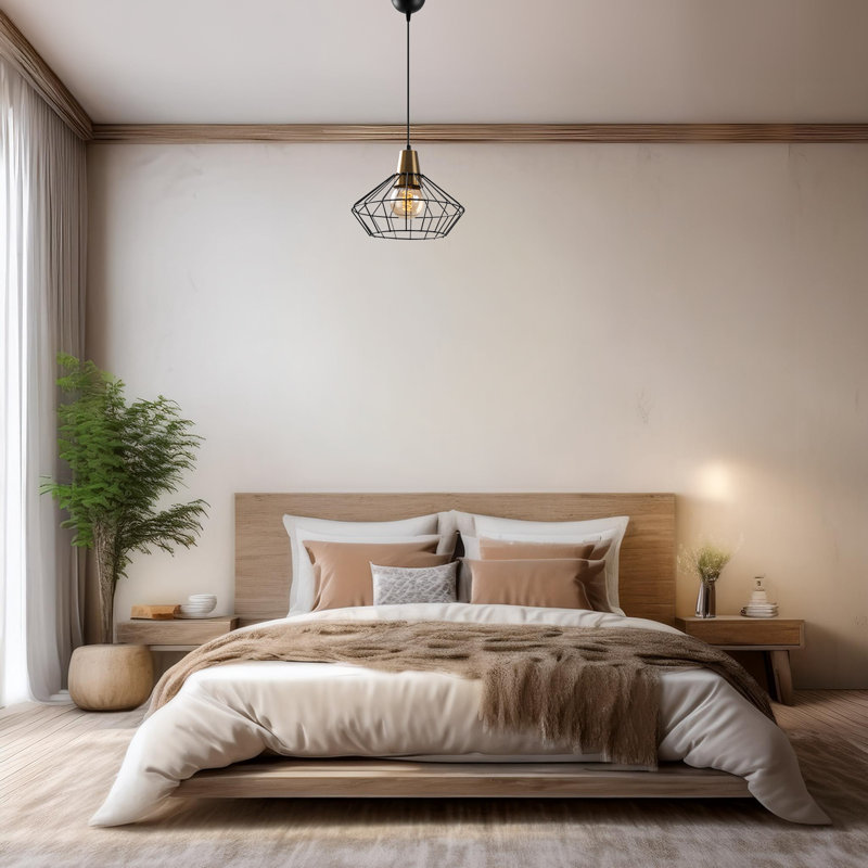 Luminaire suspendu cage en métal