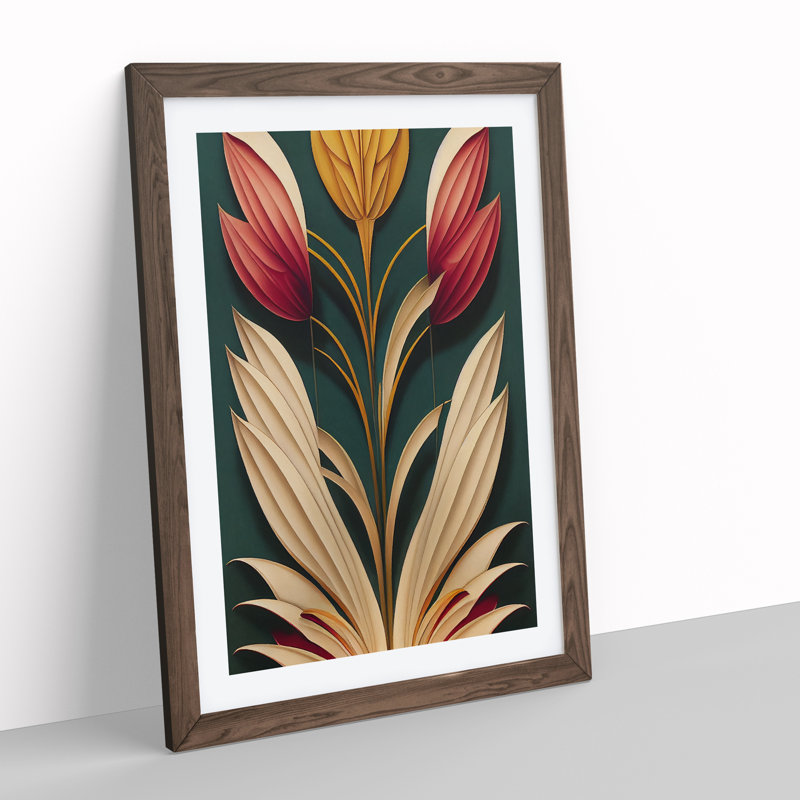 Flower No.1 - Framed Print, 34cm H x 25cm W x 2cm D, Walnut Framed