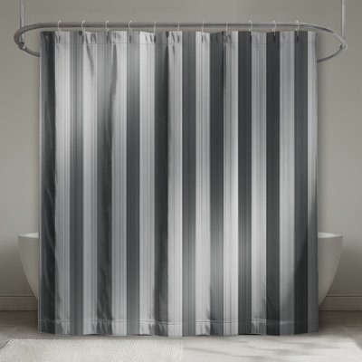 Rideau de douche noir et blanc à rayures - Motif de décor de salle de bain moderne