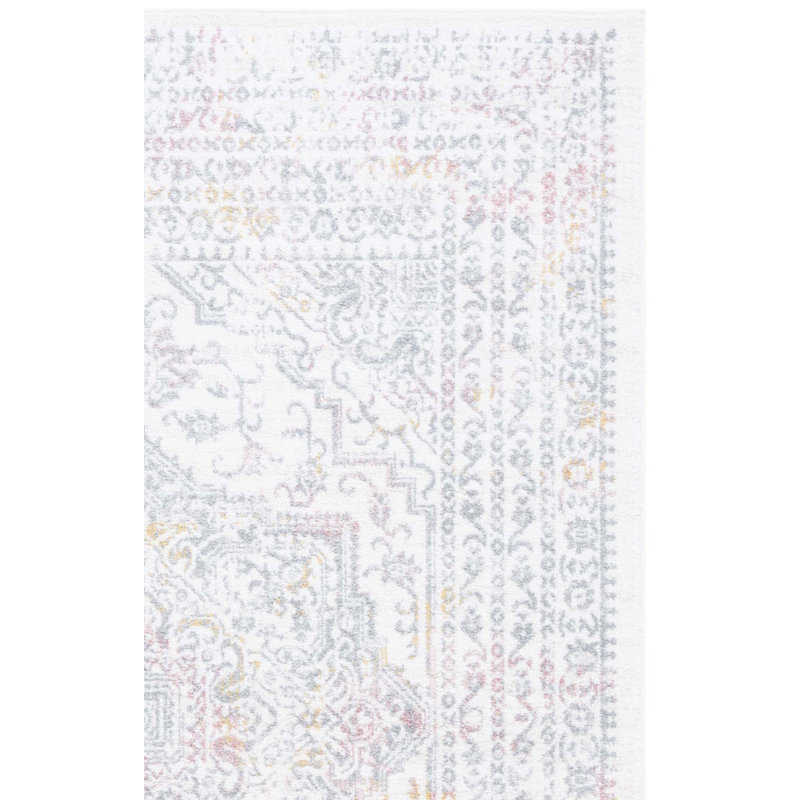 Lowrey Ivory Grey / Pink Rug, Rectangle 9' x 12'