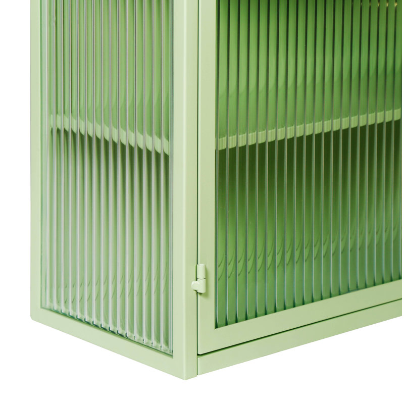 Armoire de salle de bain murale à 2 portes en verre, armoire de rangement murale à 2 portes, Vert