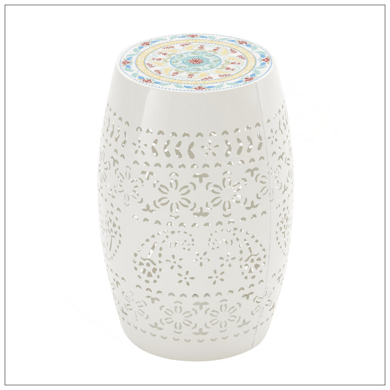 LILAC 12" SIDE TABLE -WHITE, White