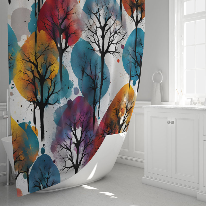 Rideau de douche abstrait Goudarz, H 72 po x l 70 po
