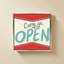 «Retro Open Sign» par Jen Bucheli - Impression sur toile-130881835-130881836