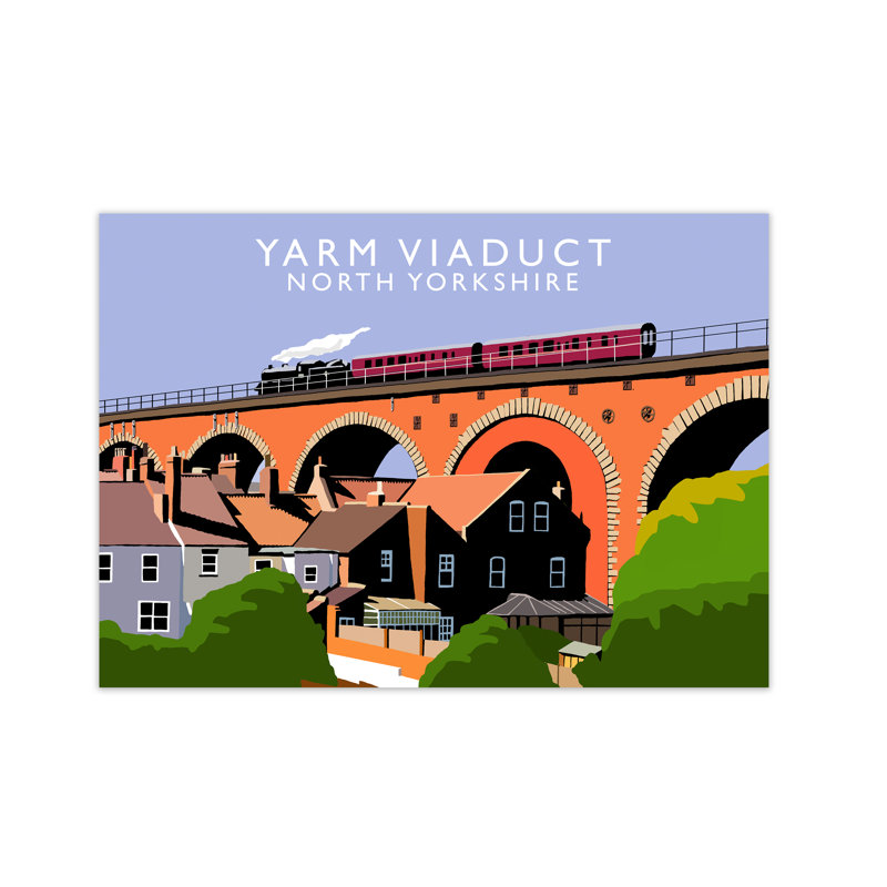 Yarm Viaduct North Yorkshire by Richard O'Neill - Print, 59.4 cm H x 81.4 cm W x 3 cm D