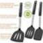 Ensemble de spatules résistantes à la chaleur en silicone pour batterie de cuisine en caoutchouc antiadhésif Spatule en caoutchouc Turner, grande spatule en wok en plastique antiadhésive pour ustensiles de cuisine