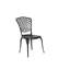 Patio extérieur en aluminium coulé (3 pièces) - 2 chaises et 1 table ronde de conception classique noire, facile à assembler pour le jardin, le patio et le balcon