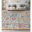 Wool Geometric Area Rug in Blue/Beige-71389188
