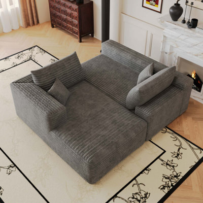 Cloud Sectional Sofa,Modern Minimalist Upholstered Couches, Comfort L Shaped Sofa for Living Room,Deep Seat Corner Couch,No Assembly Required (Plush C