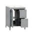 Meuble-lavabo moderne à 2 tiroirs, meuble-lavabo à tablette réglable, gris, bois massif et meuble-lavabo moderne-392387540
