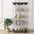 Modern Glass Display Cabinet With LED Lights, Quick-Assembly Antique Cabinet, Tempered Glass Bookshelf-113183134
