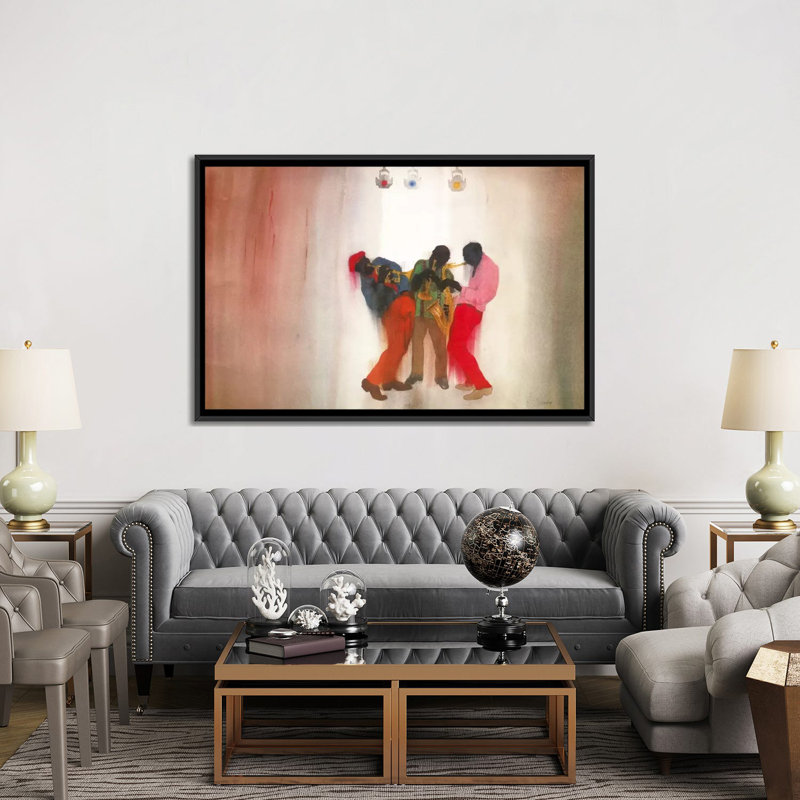 «Noir, brun et beige» par Jim Tanaka, reproduction sur toile, H 40 po x l 60 po x P 1,5 po, Toile avec cadre noir