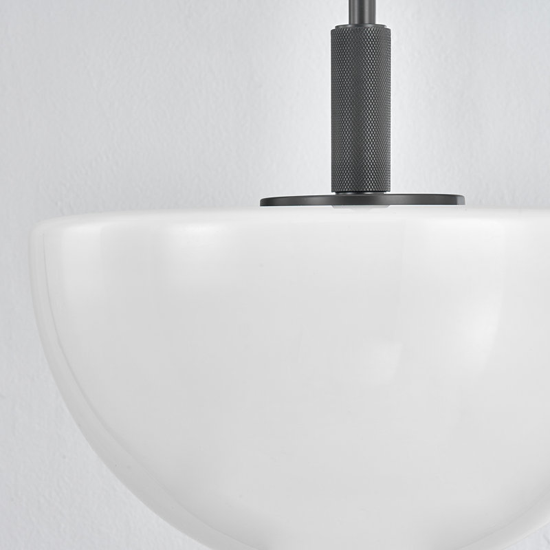 LETHBRIDGE 1 LIGHT PENDANT, Polished Nickel, 17.5" H x 15" W x 15" D
