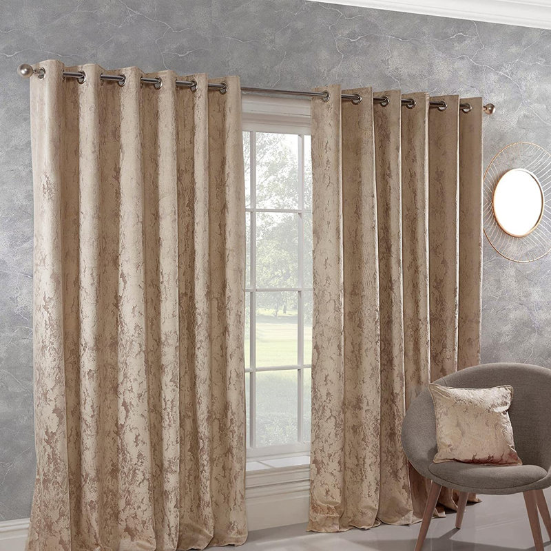 Tilden Room Darkening Curtain Pair, Natural, 228.6cm W x 137.16cm L